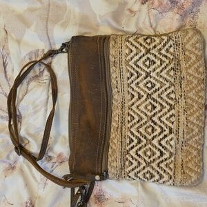 Preowned Myra Bag Contentment Small Crossbody Bag  Canvas Leather & Rug Western